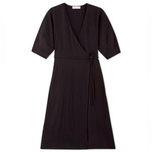 Everlane The City Stripe Wrap Dress Black Size 6